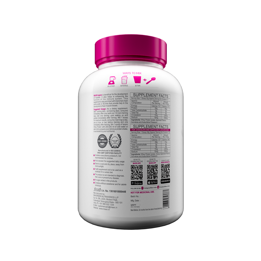 MAXN IsoPro Whey Protein Isolate Powder
