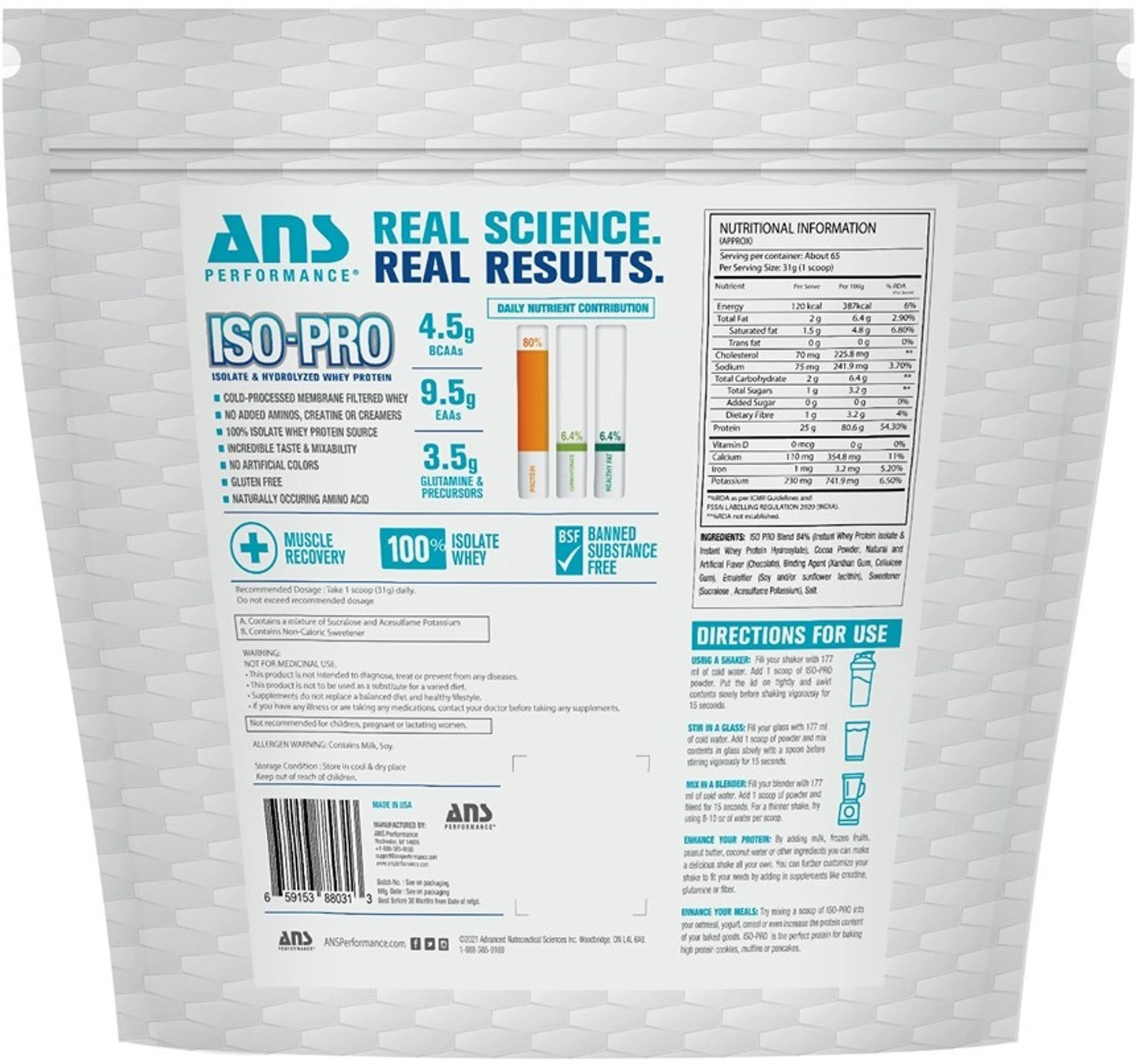 ANS Performance ISO-PRO Isolate & Hydrolyzed Whey Protein